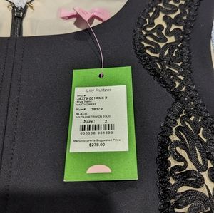 Lilly Pulitzer Size 2 Shift Dress Black lined Lace